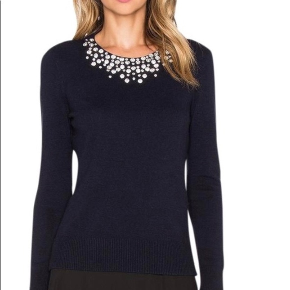 KATE SPADE: Embellished Black Sweater